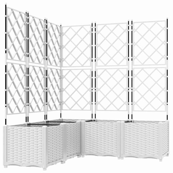 Градинска саксия 5 pcs Бял 120 x 120 x 143 см Пластмаса