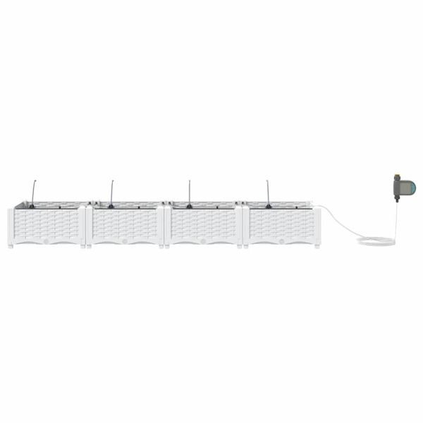 Градинска саксия 4 pcs Бял 160 x 40 x 22 см Пластмаса