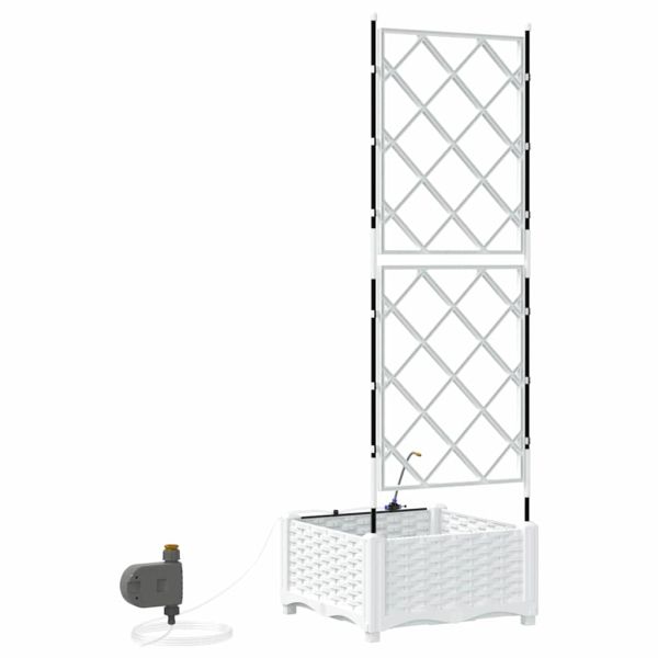 Градинска саксия Бял 40 x 40 x 126 см Пластмаса