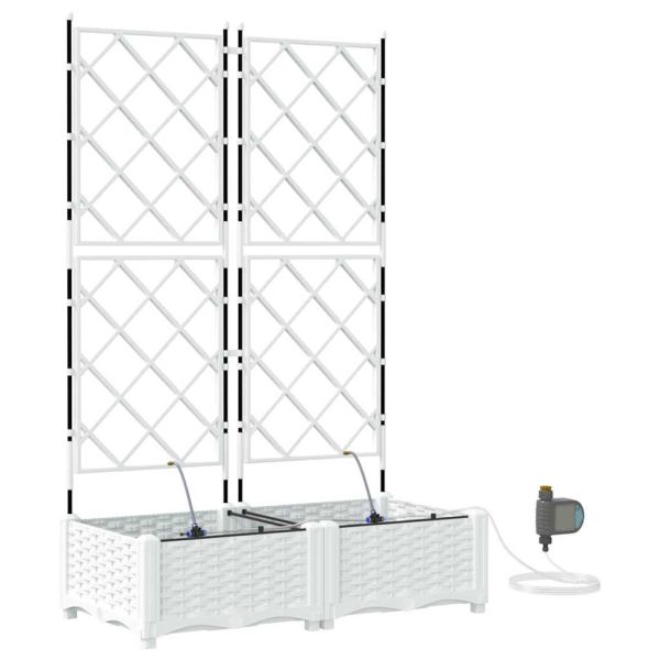 Градинска саксия 2 pcs Бял 80 x 40 x 126 см Пластмаса