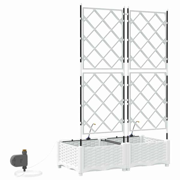 Градинска саксия 2 pcs Бял 80 x 40 x 126 см Пластмаса