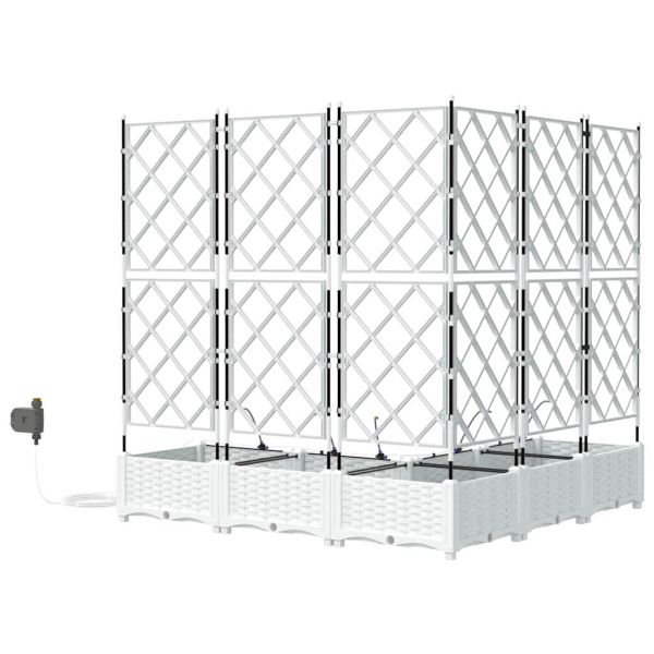 Градинска саксия 5 pcs Бял 120 x 120 x 126 см Пластмаса