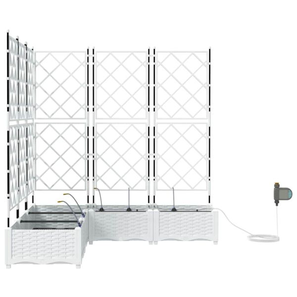 Градинска саксия 5 pcs Бял 120 x 120 x 126 см Пластмаса