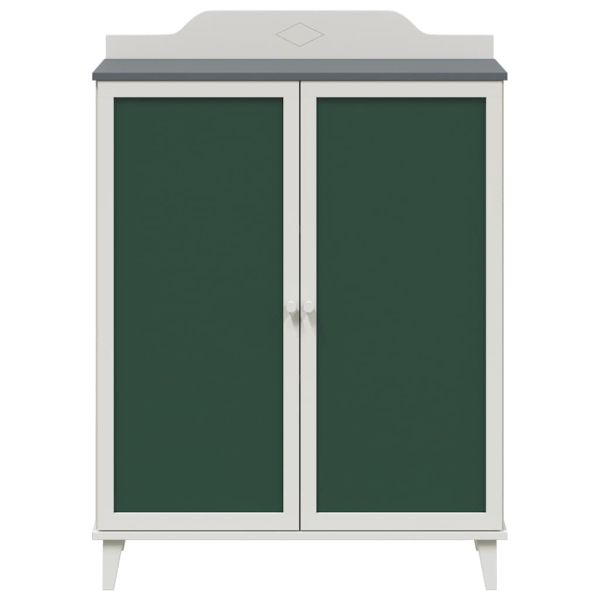 Шкаф с две врати и фронт на черна дъска ROROS Сив и бял