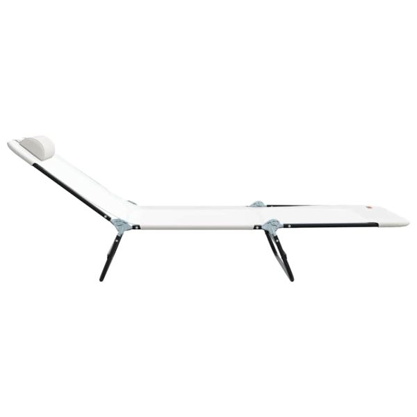 Сгъваем шезлонг Крем 182 x 55 x 85,5 см Textilene