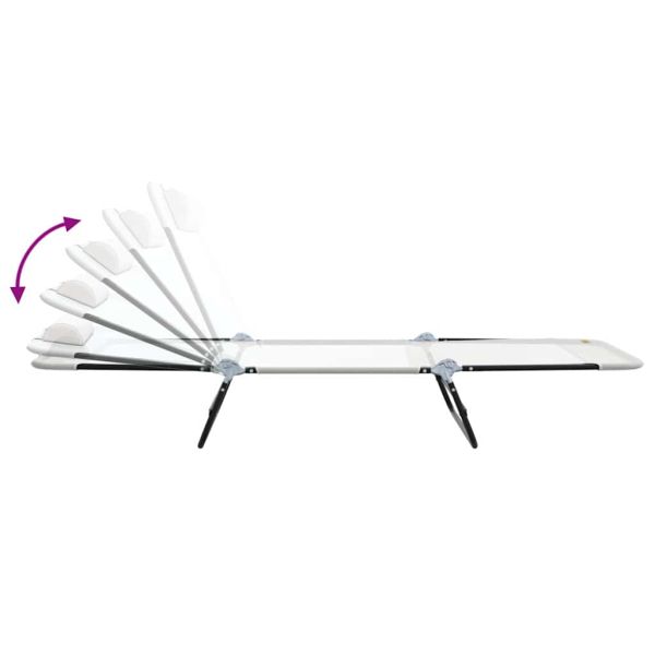 Сгъваем шезлонг Крем 182 x 55 x 85,5 см Textilene