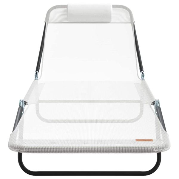 Сгъваем шезлонг 2 pcs Крем 182 x 55 x 85,5 см Textilene