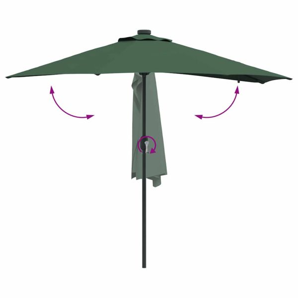 Градински парасол Зелен 294 x 150 x 223 см Полиестер и стомана