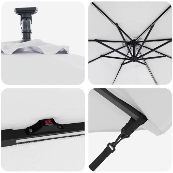 Плажен чадър Пясък 294 x 294 x 248 см Полиестер и алуминий