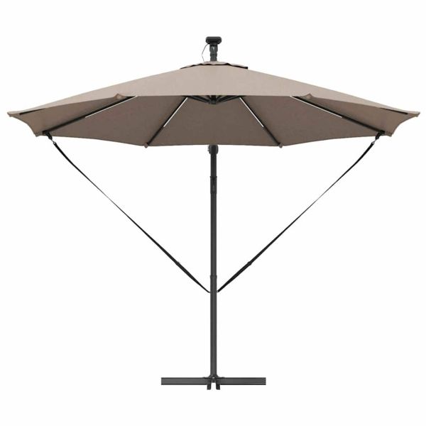 Плажен чадър Таупе 294 x 294 x 248 см Полиестер и алуминий