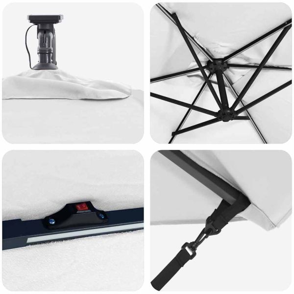 Плажен чадър Пясък 294 x 200 x 270 см Полиестер и алуминий