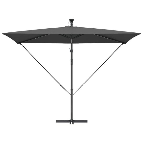 Плажен чадър Антрацит 294 x 200 x 270 см Полиестер и алуминий