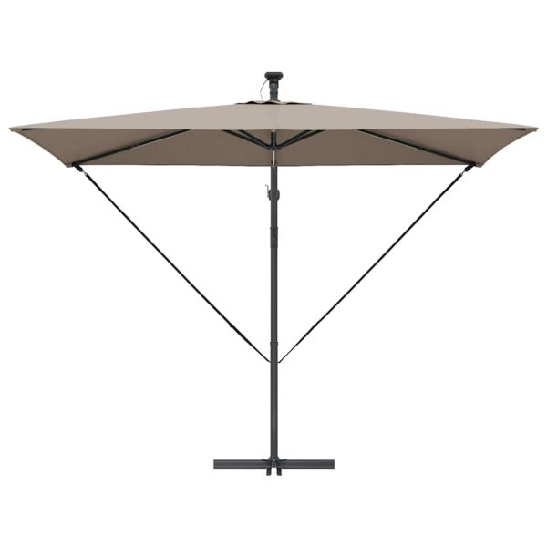 Плажен чадър Таупе 294 x 200 x 270 см Полиестер и алуминий