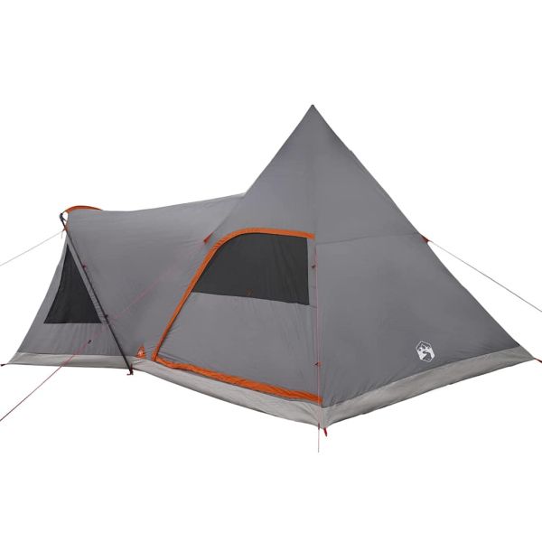 Тент тип Teepee за 5 души Сив и оранжев 545 x 450 x 295 см