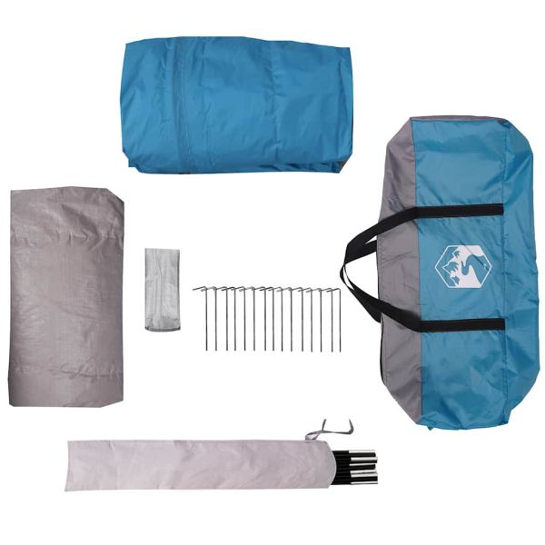 Тунелен палатка за 8 души с покрив Синьо 710 x 460 x 245 см