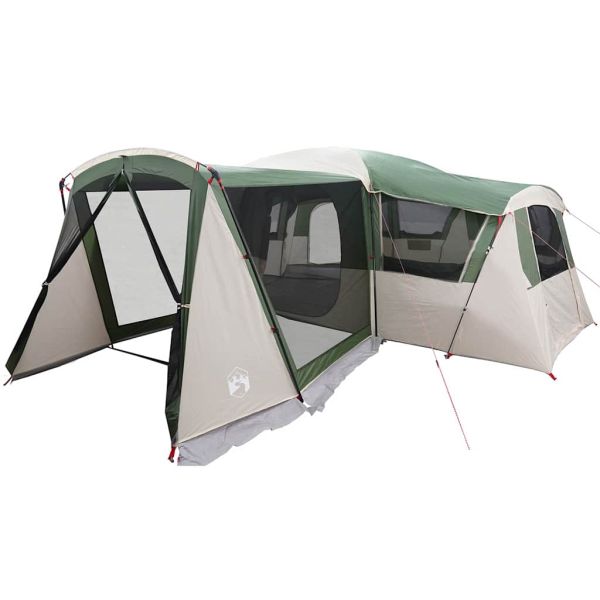 Семейна палатка за 20 души Зелен и бял 745 x 700 x 217 см