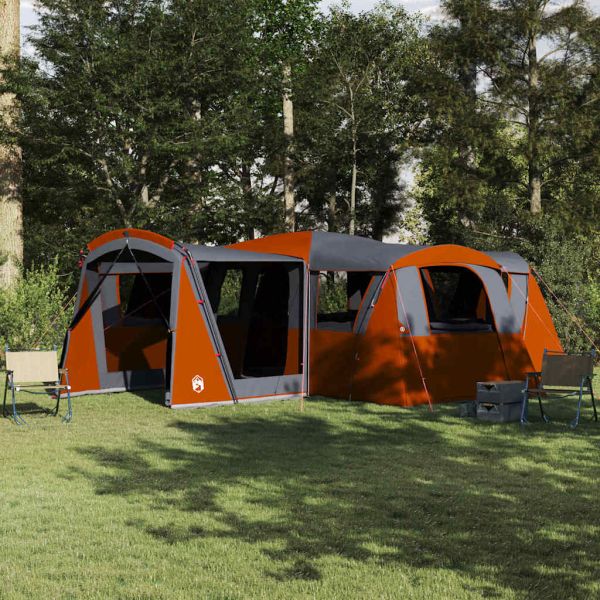 Семейна палатка за 20 души Сив и оранжев 745 x 700 x 217 см