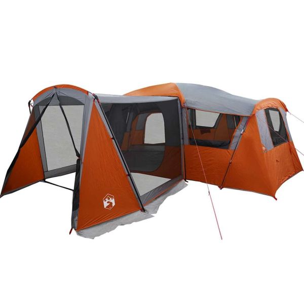 Семейна палатка за 20 души Сив и оранжев 745 x 700 x 217 см