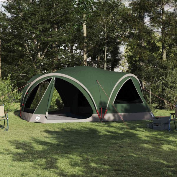 Семейна палатка за 10 души Зелен и сив 460 x 430 x 214 см