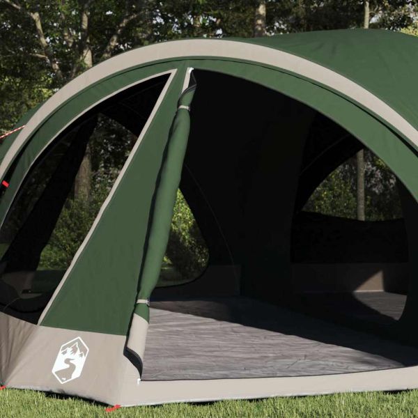 Семейна палатка за 10 души Зелен и сив 460 x 430 x 214 см