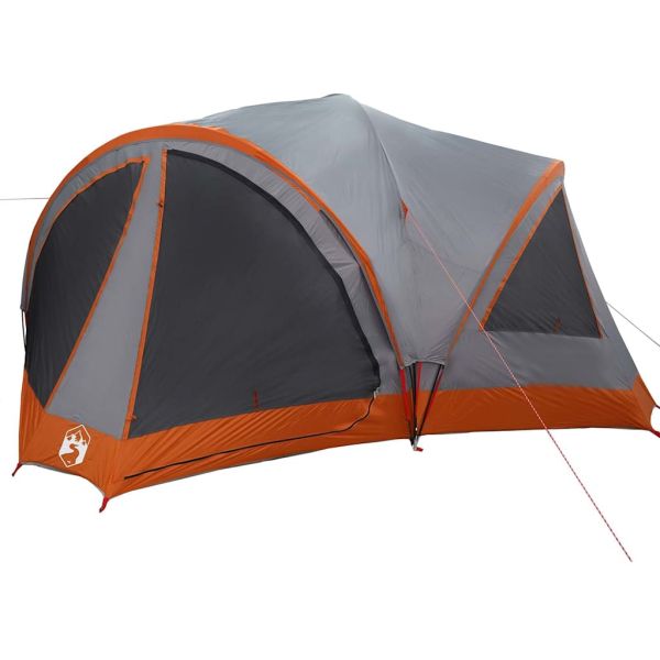 Семейна палатка за 10 души Сив и оранжев 460 x 430 x 214 см