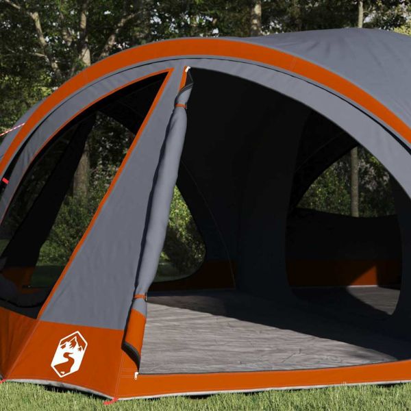 Семейна палатка за 10 души Сив и оранжев 460 x 430 x 214 см