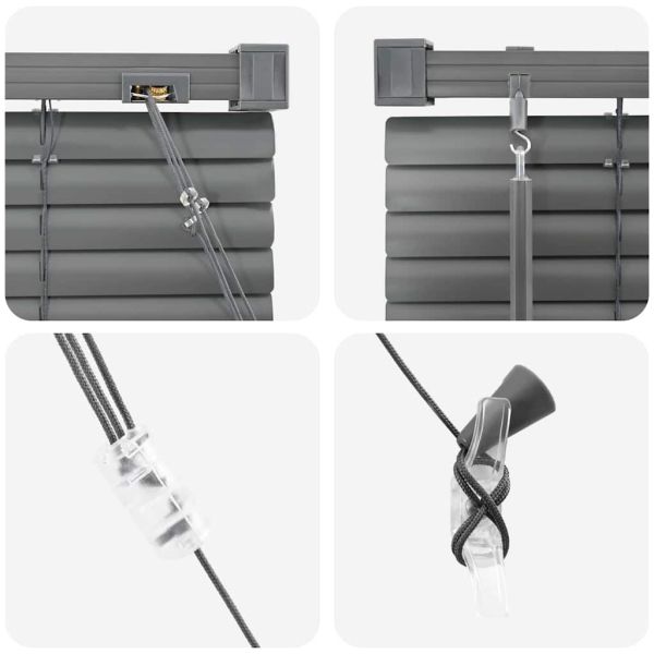 Вертикални щори Тъмен сив 220 x 145 см Алуминий