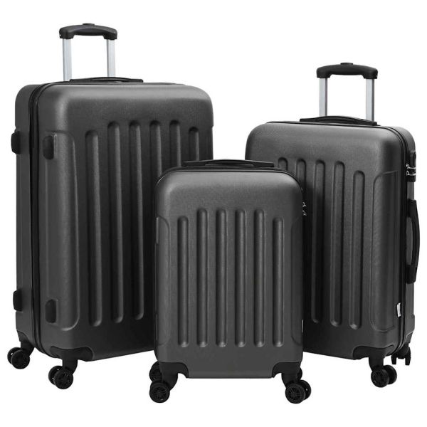 Куфар 3 pcs Тъмен сив 50 x 31 x 78 см ABS пластмаса