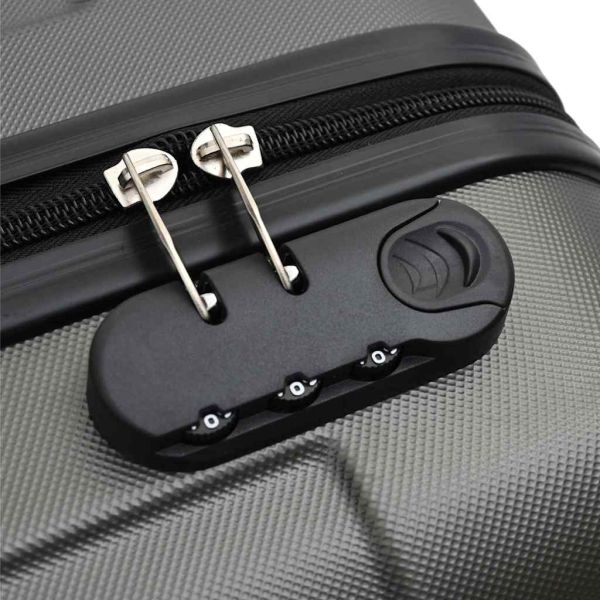 Куфар 3 pcs Тъмен сив 50 x 31 x 78 см ABS пластмаса