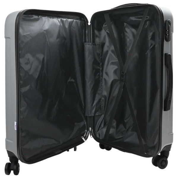 Куфар с заключване 3 pcs Сребрист 50 x 31 x 78 см ABS пластмаса