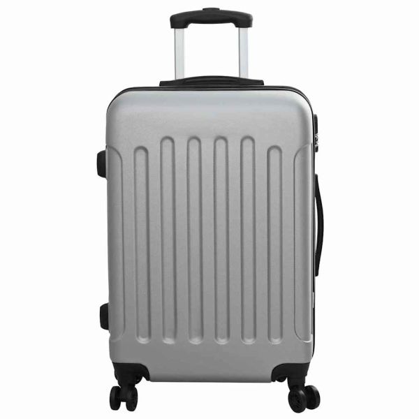 Куфар с заключване 3 pcs Сребрист 50 x 31 x 78 см ABS пластмаса