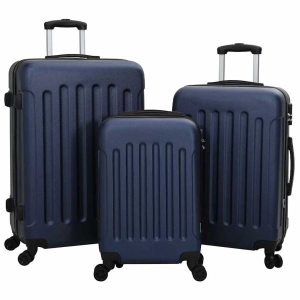 Куфар 3 pcs Тъмен син 50 x 31 x 78 см ABS пластмаса