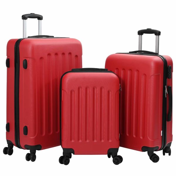 Куфар с заключване 3 pcs Червено 50 x 31 x 78 см ABS пластмаса