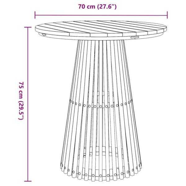 Странична маса Кафяво 70 x 70 x 75 cm Солидно тиково дърво