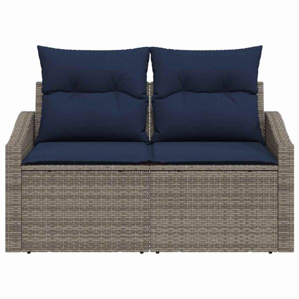 Градински диван Сив 123 x 62 x 69 см полиратан