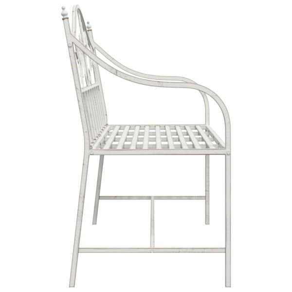 Градинска пейка Антично бяло 104 x 52,5 x 89 см Стомана