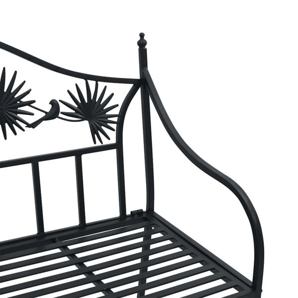 Градинска пейка Черно 104 x 52,5 x 89 см Стомана