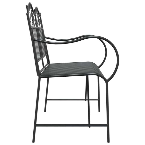 Градинска пейка Черно 103,5 x 59 x 89 см Стомана