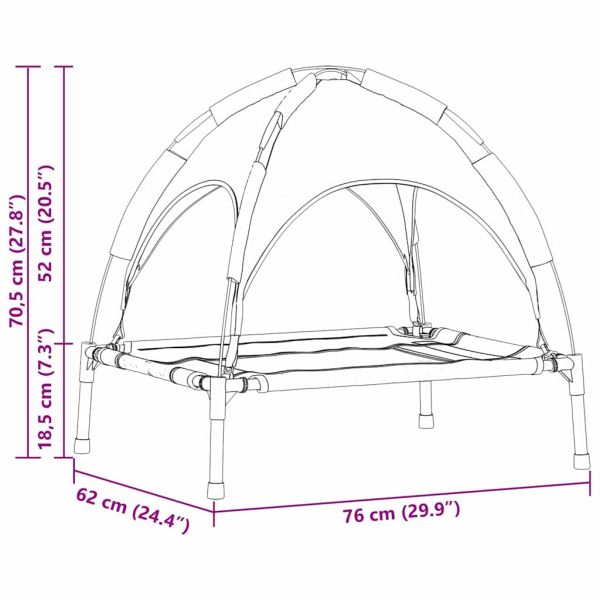 Кучешко легло Черно 76 x 62 x 70,5 см Стомана