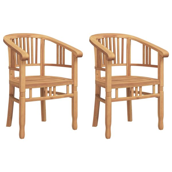 Стол 2 pcs Кафяво 63 x 58 x 89 см Солидно тиково дърво