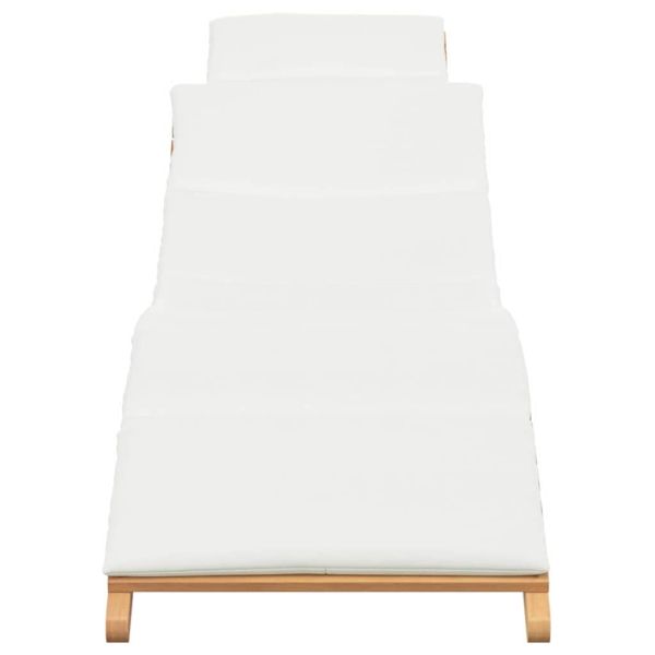 Градински шезлонг с възглавница Кафяво 198 x 55 x 58,5 см