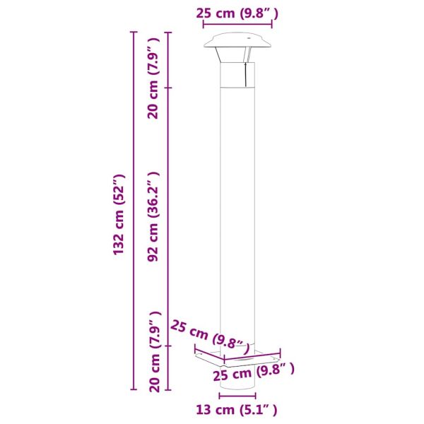 Разширение за комин Сребрист 25 x 25 x 132 см