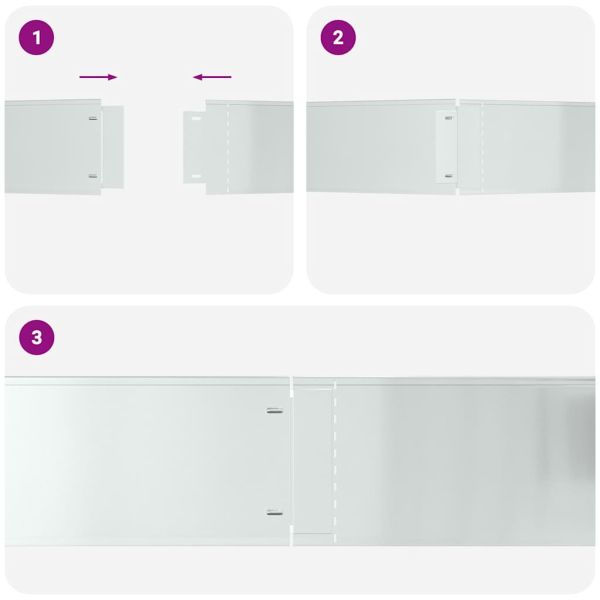 Ограничители за тревни площи 10 pcs Сребрист 100 x 25 x 0,07 см