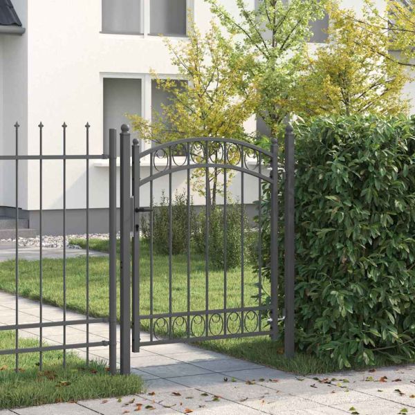Врата за ограда EMMEN 150 x 100 cm Прахово покритие стомана Сив