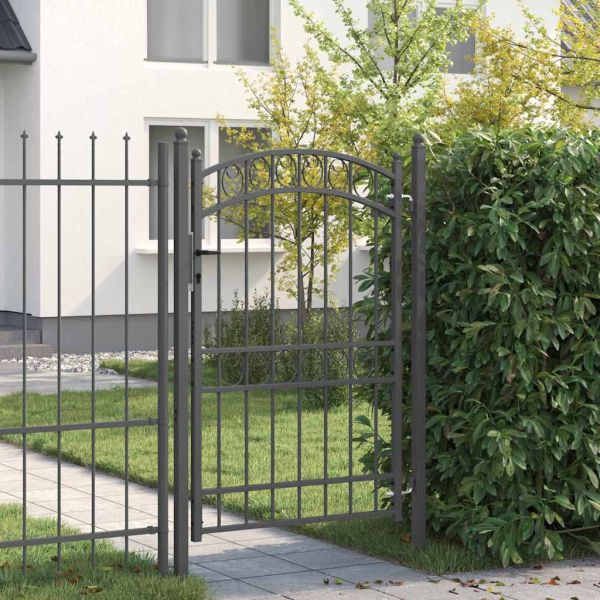 Врата за ограда EMMEN 200 x 100 cm Прахово покритие стомана Сив