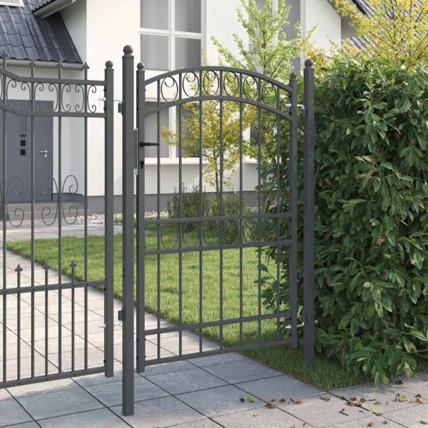Врата за ограда EMMEN 200 x 100 cm Прахово покритие стомана Сив