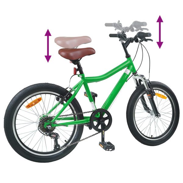 Детски Велосипед 20 инча 6-Speed за 6–11 години Зелен