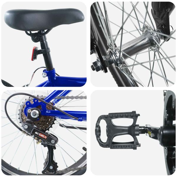 Детски Велосипед 20 инча 6-Speed за 6–11 години Тъмен син