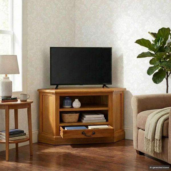 Ъгловшкафзателевизор с чекмедже Естествен 79 x 40 x 46 см
