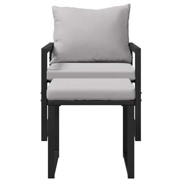 Градинска мебел с възглавница 4 pcs Светлосиво Полиестер